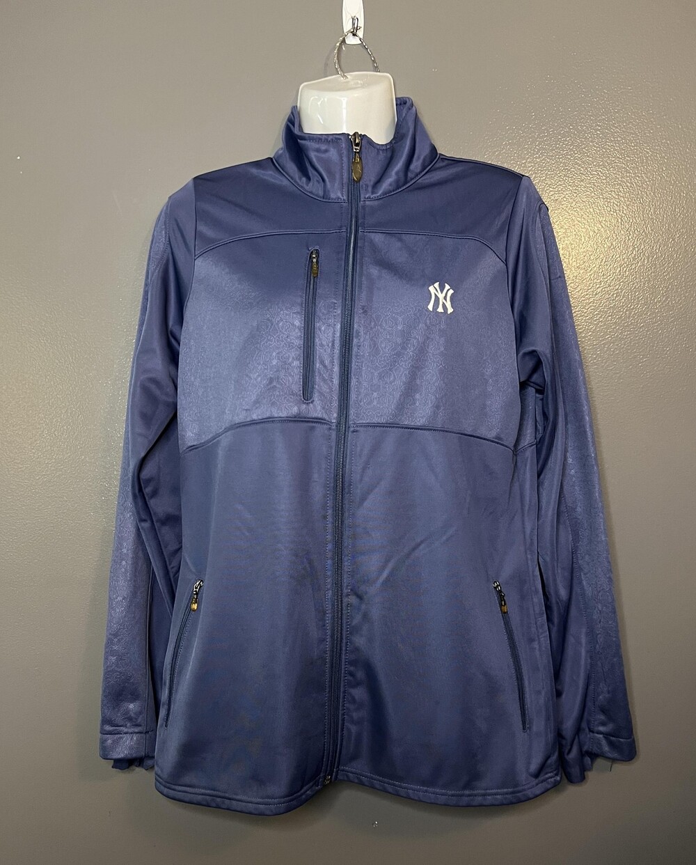 New York Yankees Jacket Womens Large Navy MLB Baseball Full Zip Zip Pockets